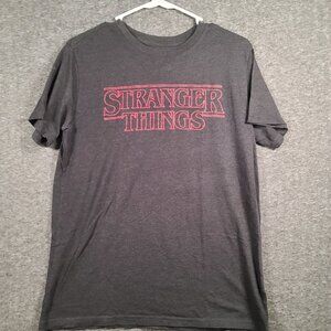 Stranger Things Short Sleeve Black T-Shirt with Season Title Design Size Large